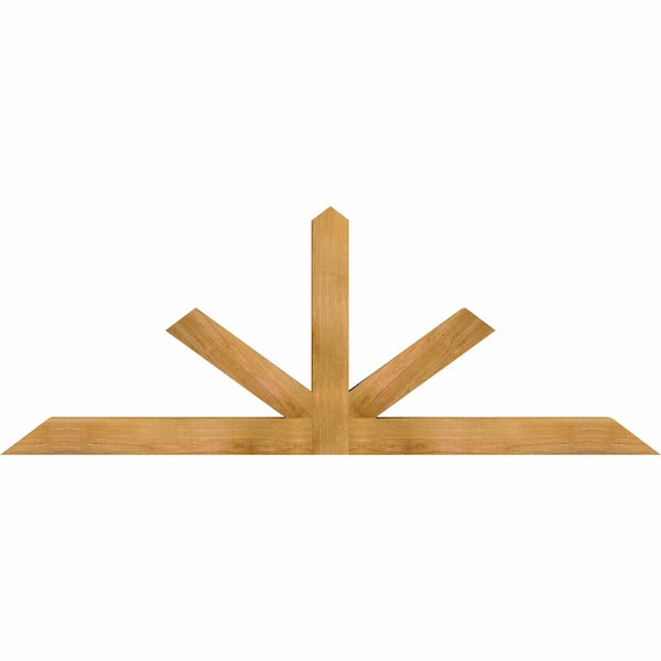 Ekena Millwork Saratoga Rough Sawn Timber Gable Bracket, Western Red Cedar, 72"W x 27"H x 4"D x 4"F, 9/12 Pitch GBW072X27X0404SAR00RWR - main